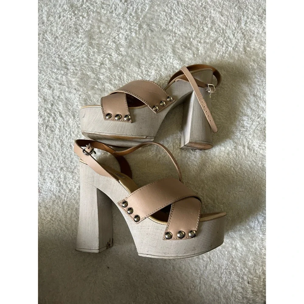 Steve Madden y2k Beige Heels Size 39/8.5 - Picture 1 of 5